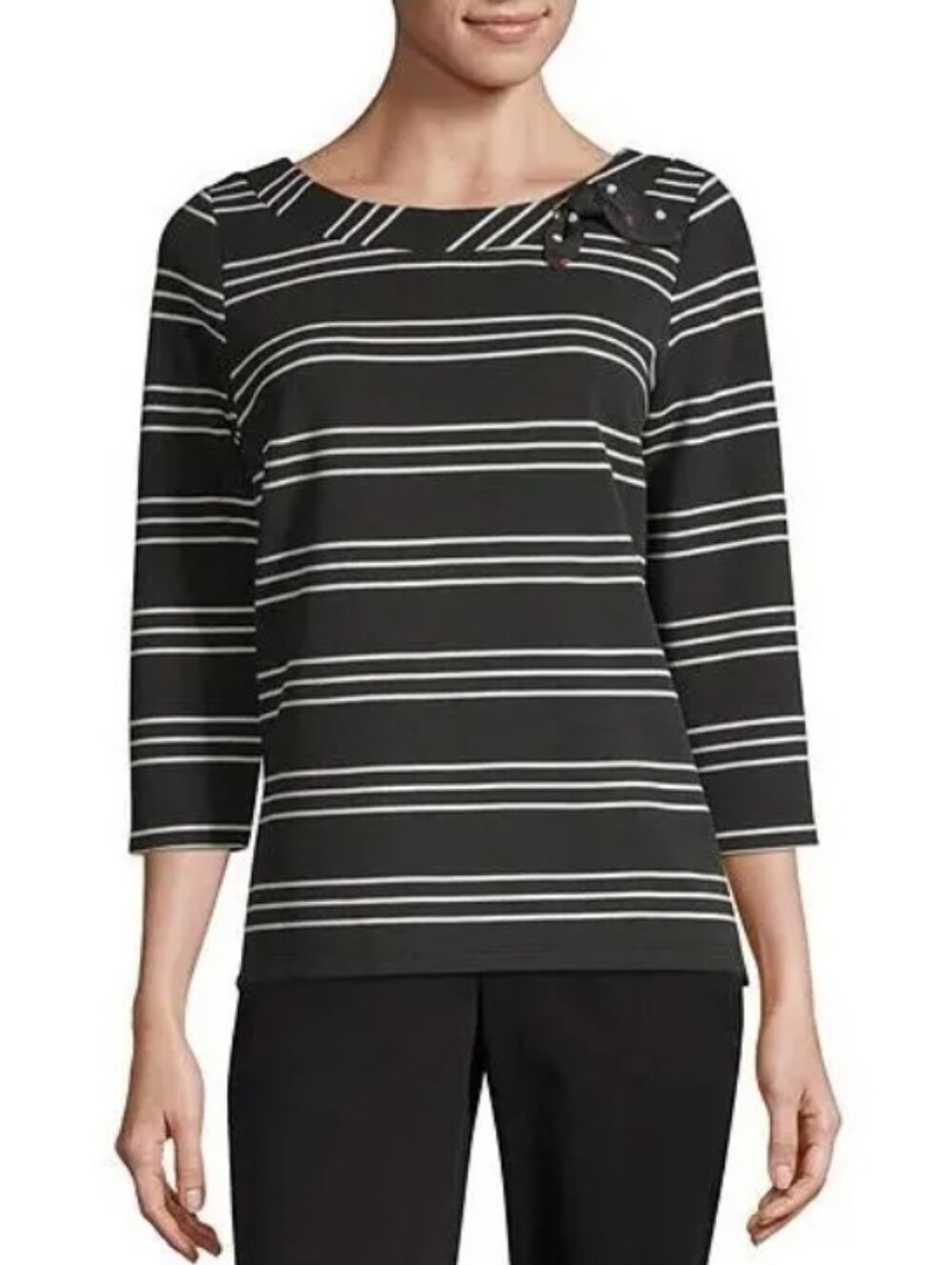 Liz Claiborne - EUC -Striped Knit Top